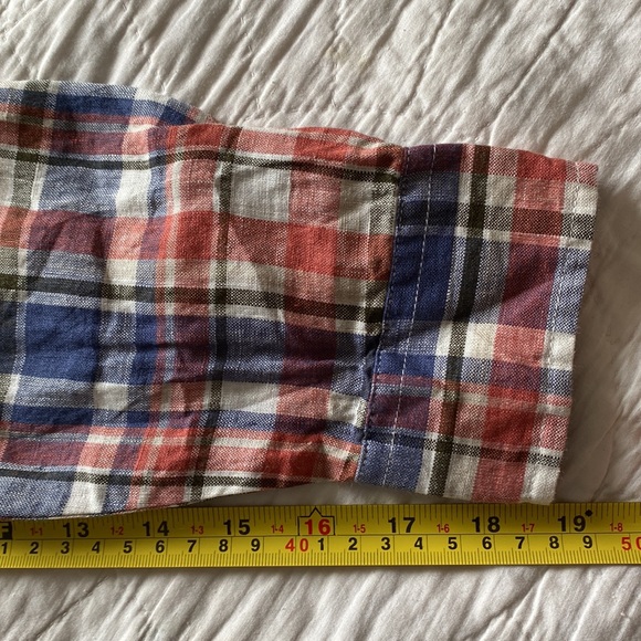 LL Bean Linen Plaid Shirt - Picture 9 of 13